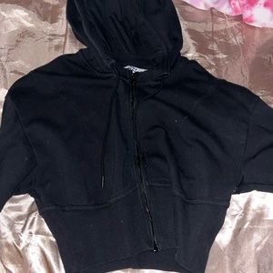 Black crop top sweater jacket size small